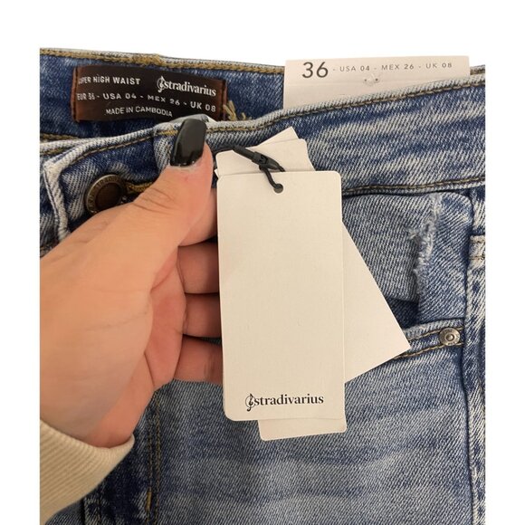 Stradivarius Womens Skinny Jeans EU 36 US 4 High Waist Blue Denim 4858/747 NWT - Picture 9 of 16